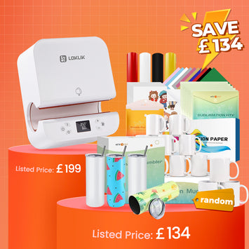 [New User Exclusive]Auto Tumbler Heat Press Machine 230V+New User Bundle(Sublimation Paper*30+Sublimation Tumbler 20oz*4+Mugs Blank 11oz*12+HTV*10+Sublimation HTV*5+Sticker Paper*10+4Rolls Adhesive Vinyl≥￡134)