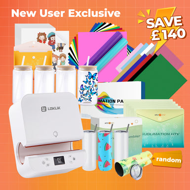 [New Customers Exclusive]Auto Tumbler Heat Press Machine+New Customers Bundle(Sublimation Paper*30+Sublimation Tumbler 20oz*4+Mugs Blank 11oz*12+HTV*10+Sublimation HTV*5+Sticker Paper*10+ Permanent Vinyl*14≥￡110)