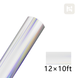 Holographic Adhesive Vinyl Roll - 12"x10 Ft Silver