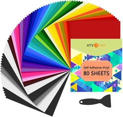 Adhesive Vinyl Bundle - 12"x12" 80 pack (45 Assorted colors)