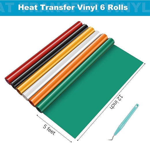 HTVRONT HTV Heat Transfer Vinyl Bundle (12 Pack) - 12 Inch by 5 Feet HTV  Vinyl Rolls, Easy to Cut Ir…See more HTVRONT HTV Heat Transfer Vinyl Bundle