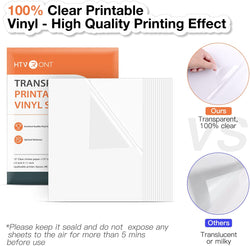 Clear Printable Vinyl Bundle - 8.5"x11" 30 sheets