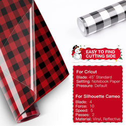 Christmas Buffalo Plaid Heat Transfer Vinyl Bundle - 12x5FT 2 Rolls