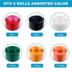 Heat Transfer Vinyl Bundle - 12"x5 Ft (6 Assorted Colors）