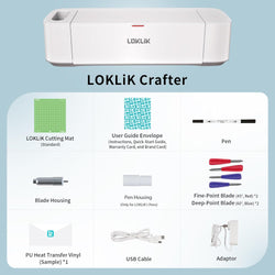 [Halloween Sale] Loklik Crafter™ Cutting Machine & All-in-one Bundle (Adhesive Vinyl, Transfer Tape, Printable Sticker Paper,  HTV,  Sublimation Paper, Weeding Tools)