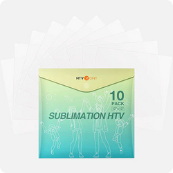 Clear Sublimation HTV for Light Fabric - 12" x 12"  10 Pack