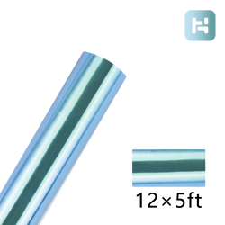 Holographic Adhesive Vinyl Roll - 12"x5 Ft Water Blue