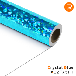 Crystal Holographic Heat Transfer Vinyl Roll - 12"x5 Ft  Crystal Blue