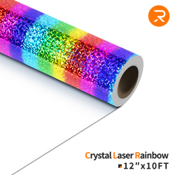 Crystal Holographic Heat Transfer Vinyl - 12"x10 Ft  Crystal Laser Rainbow