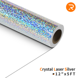 Crystal Holographic Heat Transfer Vinyl Roll - 12"x5 Ft Crystal Laser Silver