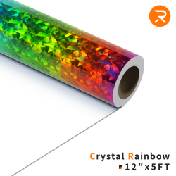 Crystal Holographic Heat Transfer Vinyl Roll - 12"x5 Ft Crystal Rainbow