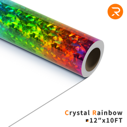 Crystal Holographic Heat Transfer Vinyl - 12"x10 Ft  Crystal Rainbow