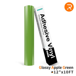 Permanent Adhesive Vinyl Roll - 12"x10 Ft Glossy Apple Green