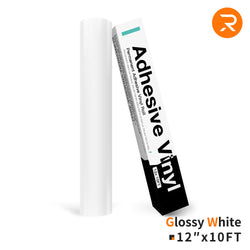 Permanent Adhesive Vinyl Roll - 12"x10 Ft Glossy White