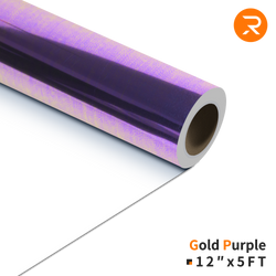 Soft Metallic Heat Transfer Vinyl Roll - 12"x 5 Ft Gold Purple