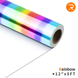 Soft Metallic Heat Transfer Vinyl Roll - 12"x 5 Ft Rainbow