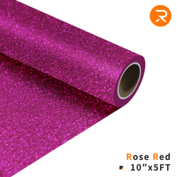 Glitter Heat Transfer Vinyl Roll - 10"x5 Ft Rose Red