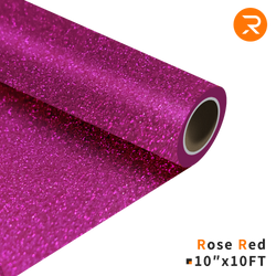 Glitter Heat Transfer Vinyl Roll - 10"x10 Ft  Rose Red