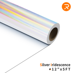 Soft Metallic Heat Transfer Vinyl Roll - 12"x 5 Ft  Silver Iridescence