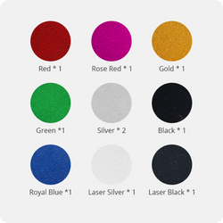 Glitter Heat Transfer Vinyl Bundle - 12"x10" 10 Pack（9 Assorted Colors）