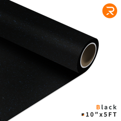 Glitter Heat Transfer Vinyl Roll - 10"x5 Ft Black