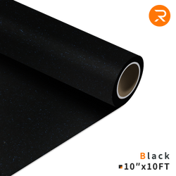 Glitter Heat Transfer Vinyl Roll - 10"x10 Ft  Black