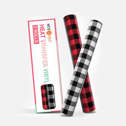 Christmas Buffalo Plaid Heat Transfer Vinyl Bundle - 12x5FT 2 Rolls