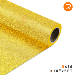 Glitter Heat Transfer Vinyl Roll - 10"x5 Ft Gold